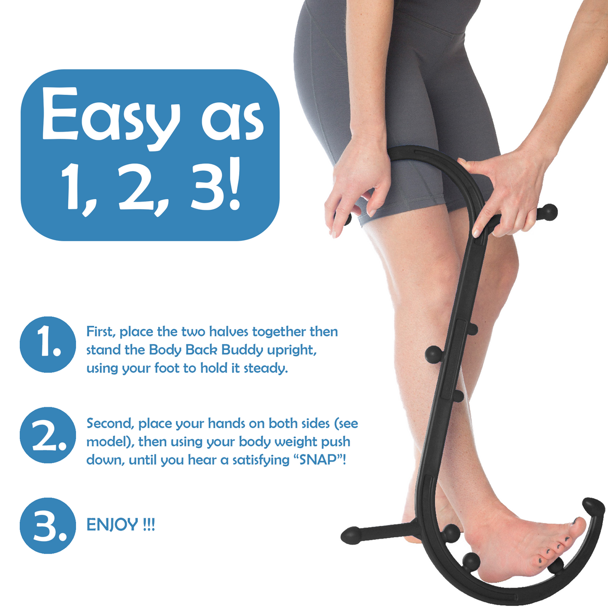 Body Back Buddy 2.0 Classic 2 piece Made in USA Trigger Point Massage