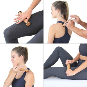 Natural Wood Massage Bundle - Wooden Foot & Back Roller - Body Back Company